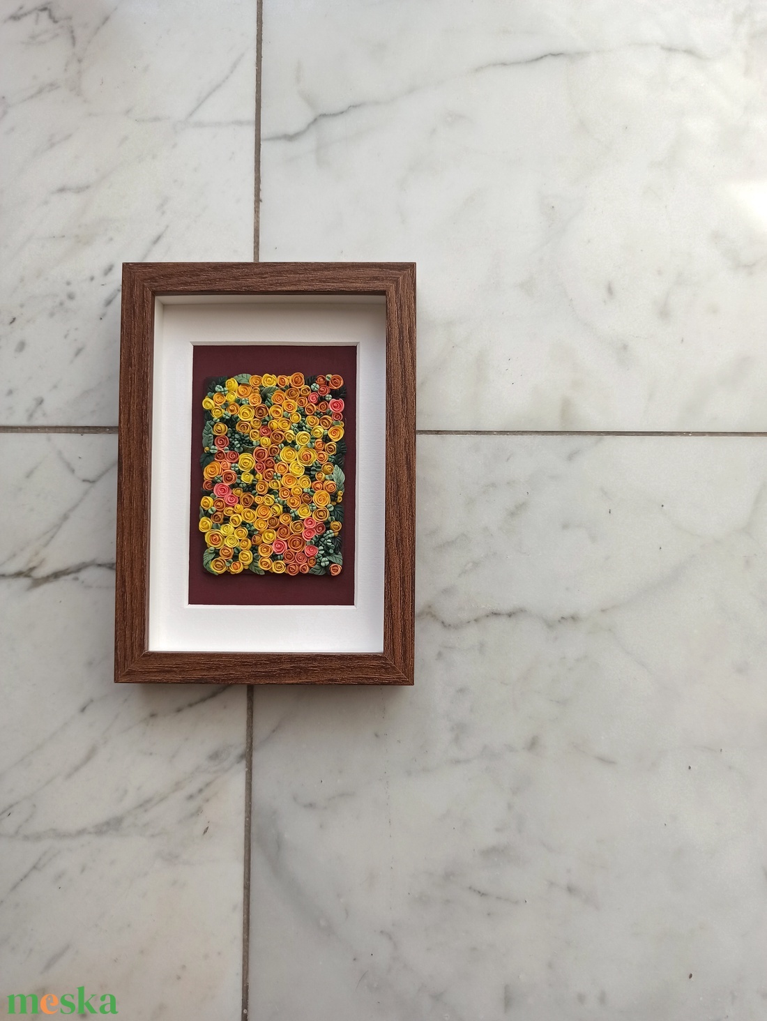 Sárga virágtenger - 3D gyurma kép (S) - otthon & életmód - dekoráció - kép & falikép - 3d képek - Meska.hu