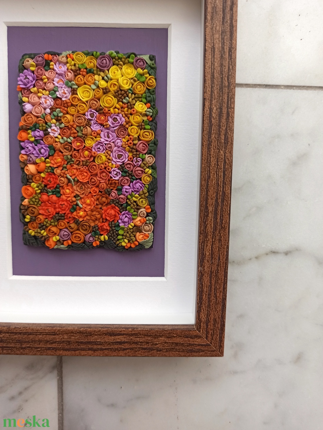 Narancs virágtenger - 3D gyurma kép (S) - otthon & életmód - dekoráció - kép & falikép - 3d képek - Meska.hu