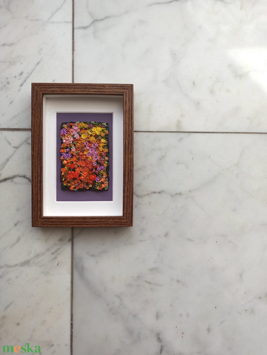 Narancs virágtenger - 3D gyurma kép (S) - otthon & életmód - dekoráció - kép & falikép - 3d képek - Meska.hu