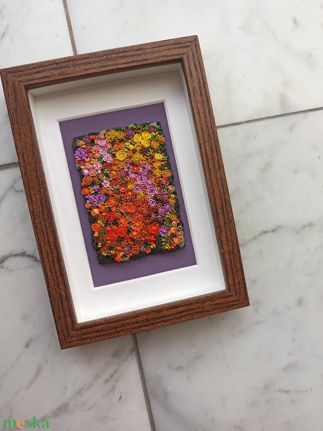 Narancs virágtenger - 3D gyurma kép (S) - otthon & életmód - dekoráció - kép & falikép - 3d képek - Meska.hu