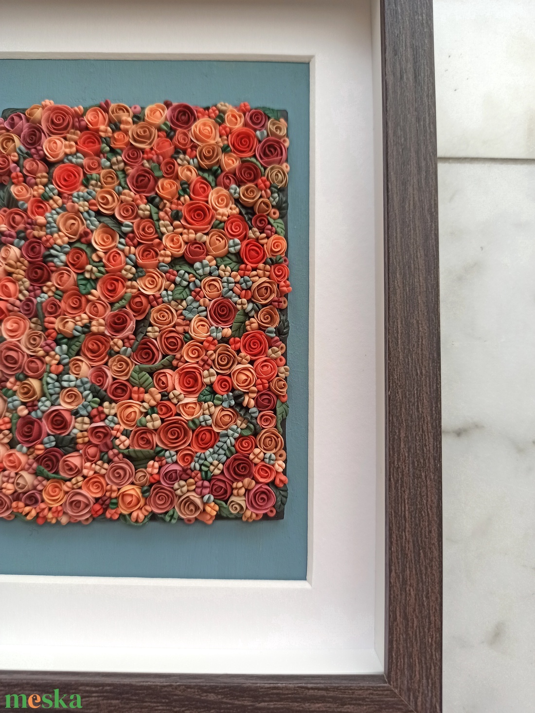 Terrakotta virágtenger - 3D gyurma kép (M) - otthon & életmód - dekoráció - kép & falikép - 3d képek - Meska.hu