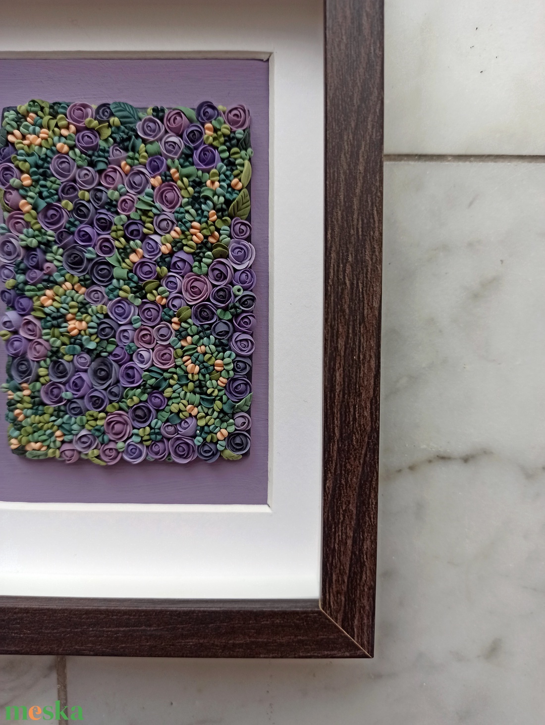 Lila virágtenger - 3D gyurma kép (S) - otthon & életmód - dekoráció - kép & falikép - 3d képek - Meska.hu