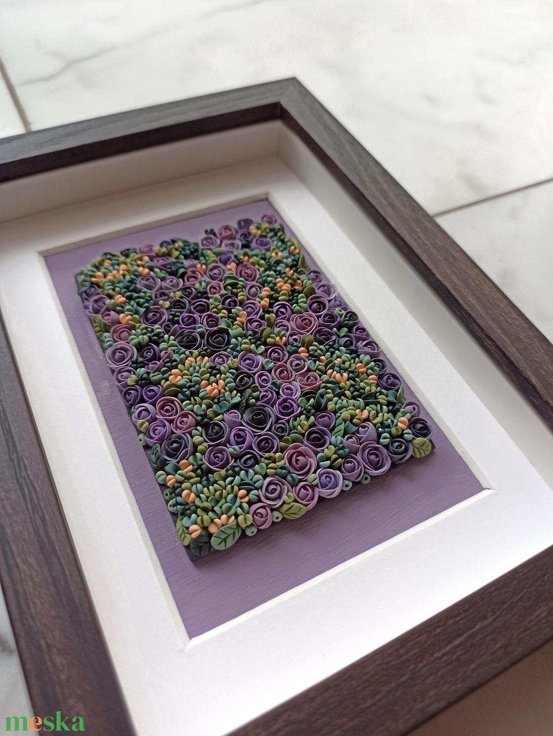 Lila virágtenger - 3D gyurma kép (S) - otthon & életmód - dekoráció - kép & falikép - 3d képek - Meska.hu