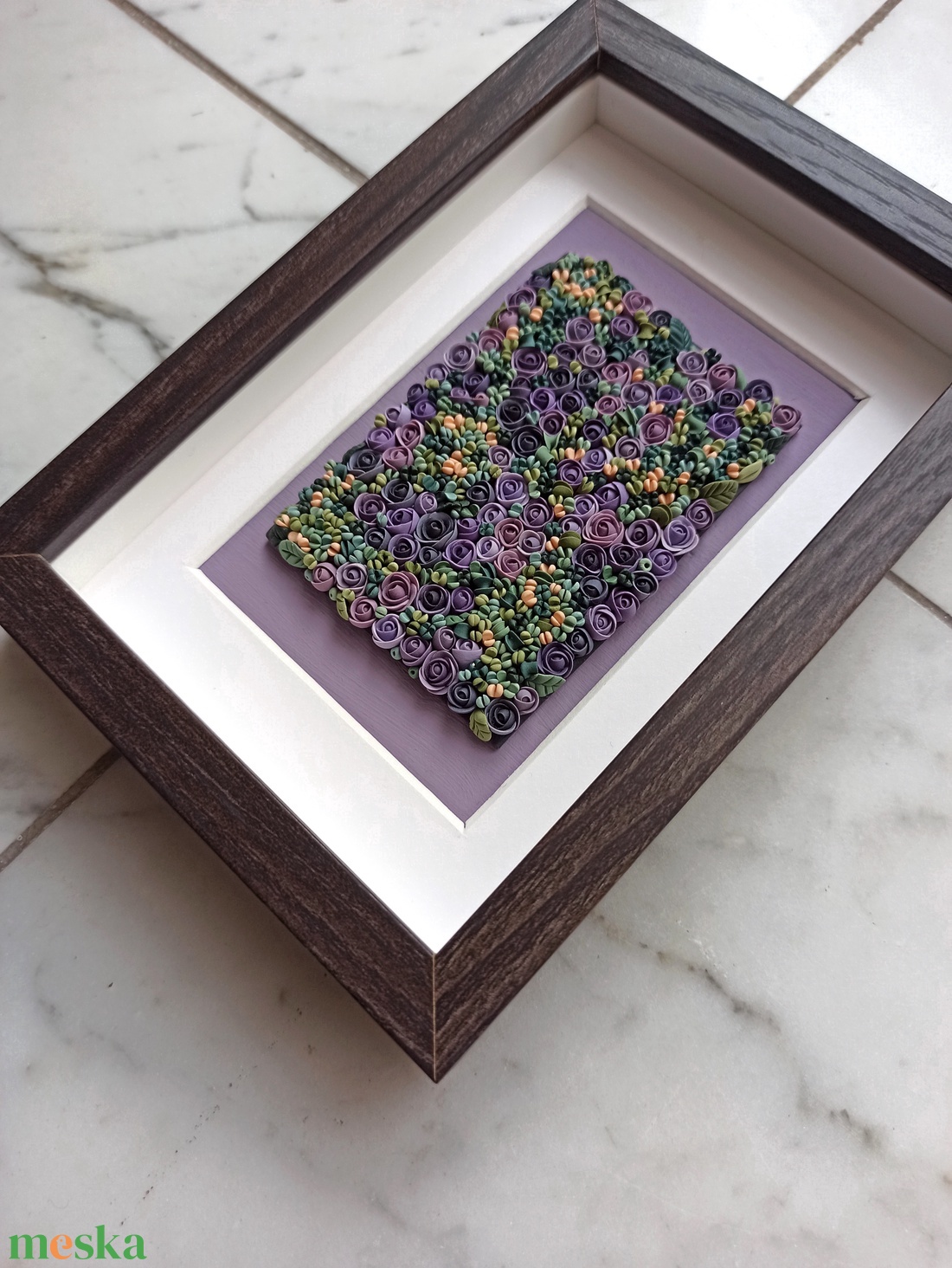 Lila virágtenger - 3D gyurma kép (S) - otthon & életmód - dekoráció - kép & falikép - 3d képek - Meska.hu