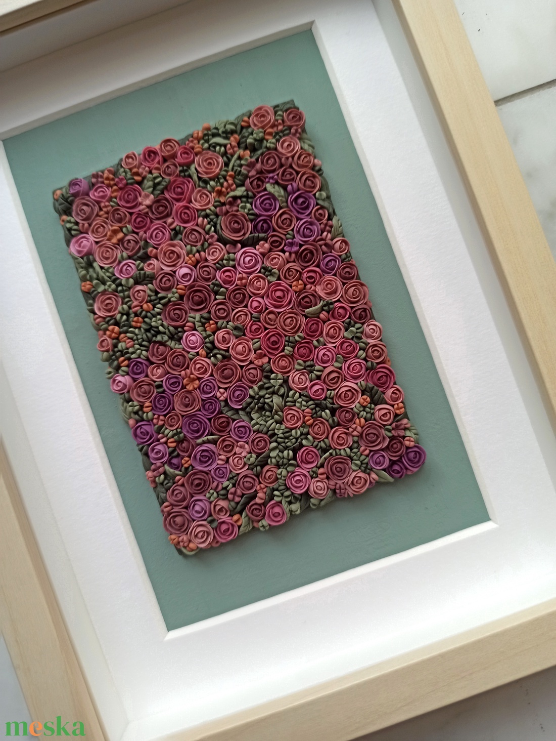 Mályva virágtenger - 3D gyurma kép (M) - otthon & életmód - dekoráció - kép & falikép - 3d képek - Meska.hu