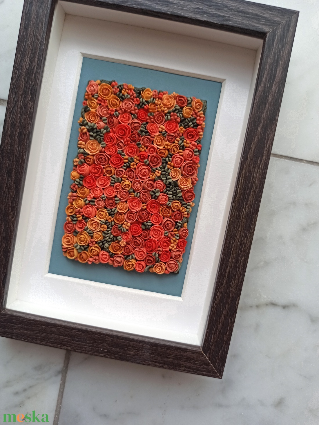 Tüzes virágtenger - 3D gyurma kép (S) - otthon & életmód - dekoráció - kép & falikép - 3d képek - Meska.hu