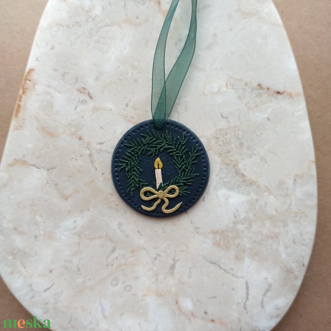 Gyurma karácsonyfadísz - koszorú - karácsony - karácsonyi lakásdekoráció - karácsonyfadíszek - Meska.hu