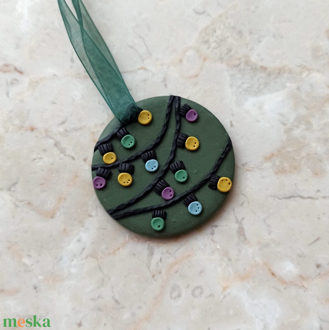 Gyurma karácsonyfadísz - égősor - karácsony - karácsonyi lakásdekoráció - karácsonyfadíszek - Meska.hu