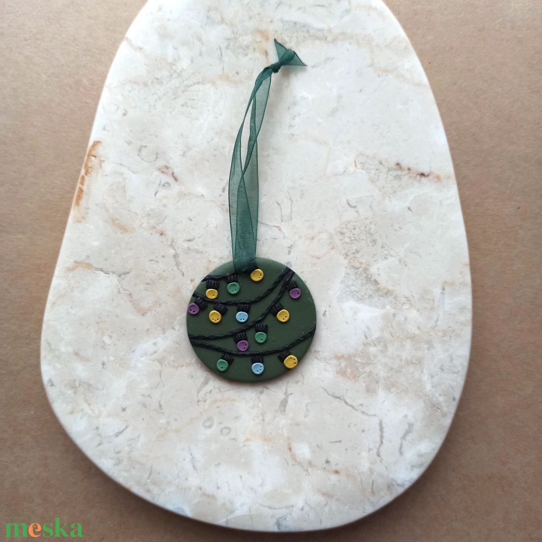 Gyurma karácsonyfadísz - égősor - karácsony - karácsonyi lakásdekoráció - karácsonyfadíszek - Meska.hu