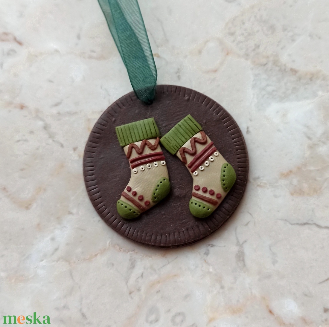 Gyurma karácsonyfadísz - zokni - karácsony - karácsonyi lakásdekoráció - karácsonyfadíszek - Meska.hu