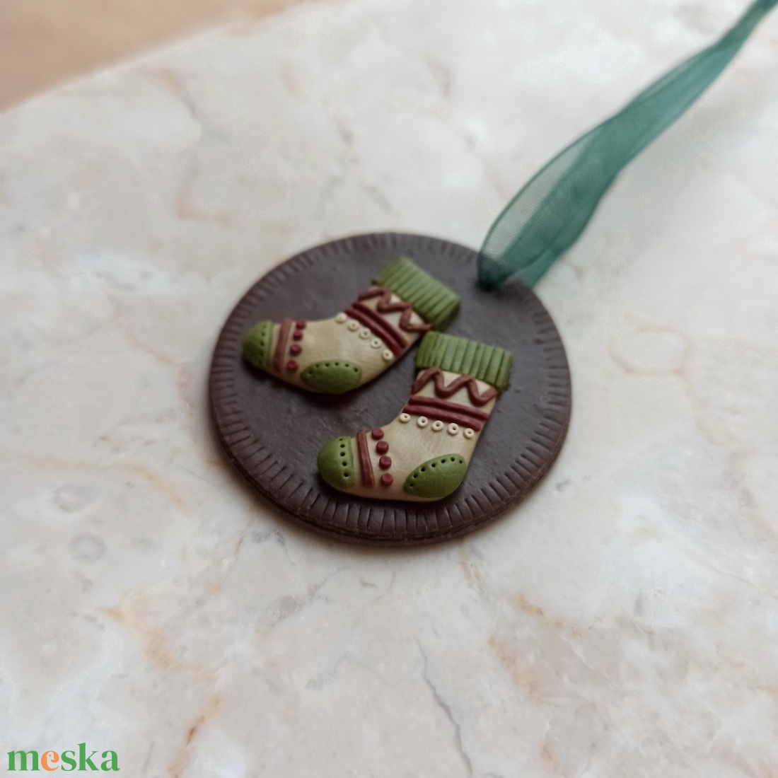 Gyurma karácsonyfadísz - zokni - karácsony - karácsonyi lakásdekoráció - karácsonyfadíszek - Meska.hu