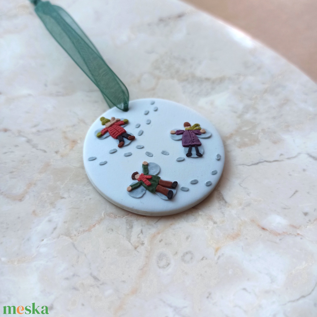 Gyurma karácsonyfadísz - hóangyal - karácsony - karácsonyi lakásdekoráció - karácsonyfadíszek - Meska.hu