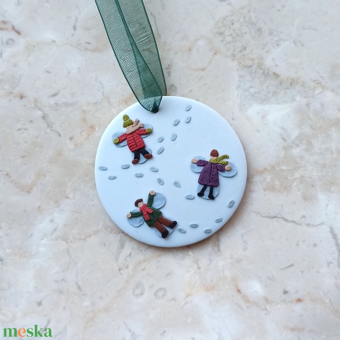 Gyurma karácsonyfadísz - hóangyal - karácsony - karácsonyi lakásdekoráció - karácsonyfadíszek - Meska.hu