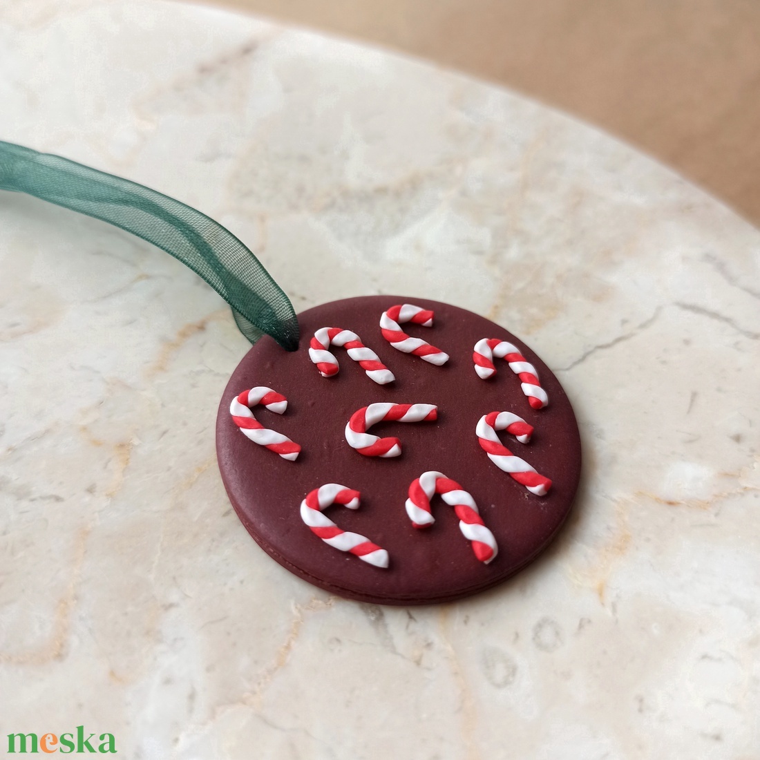Gyurma karácsonyfadísz - candy cane - karácsony - karácsonyi lakásdekoráció - karácsonyfadíszek - Meska.hu