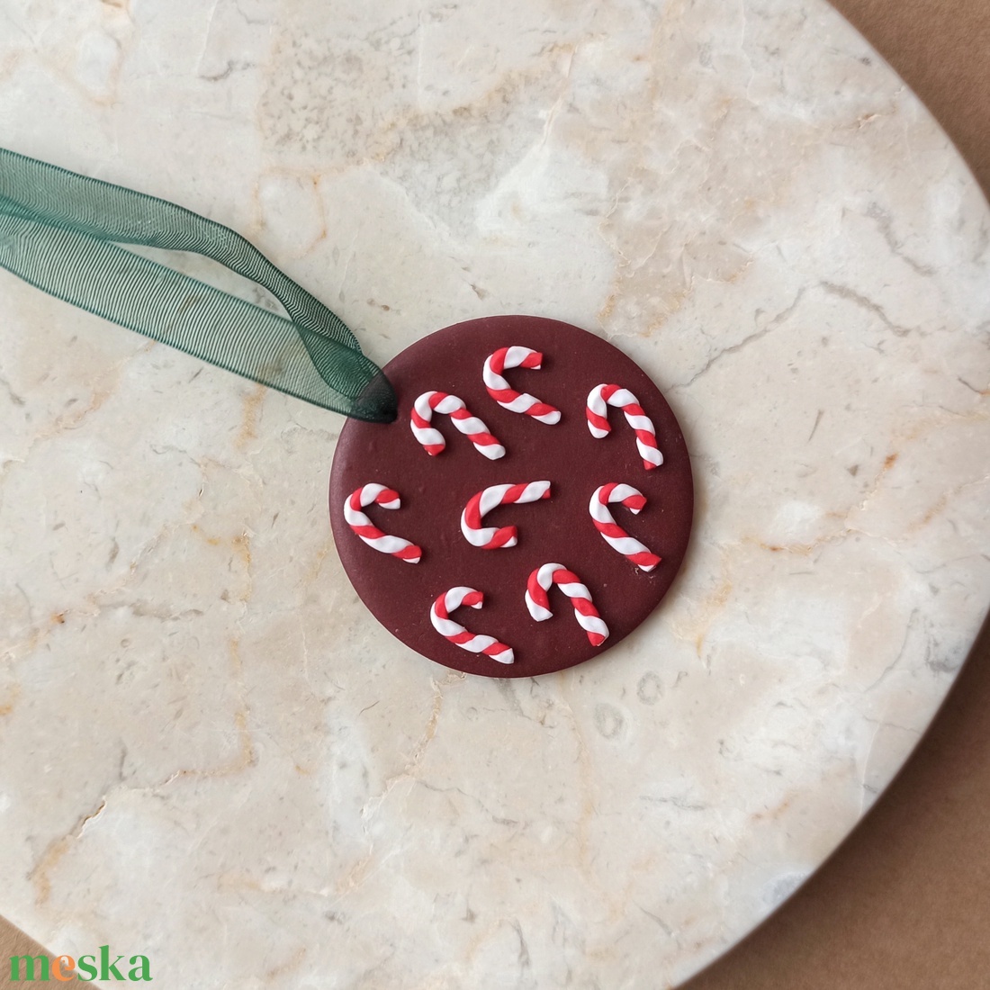 Gyurma karácsonyfadísz - candy cane - karácsony - karácsonyi lakásdekoráció - karácsonyfadíszek - Meska.hu