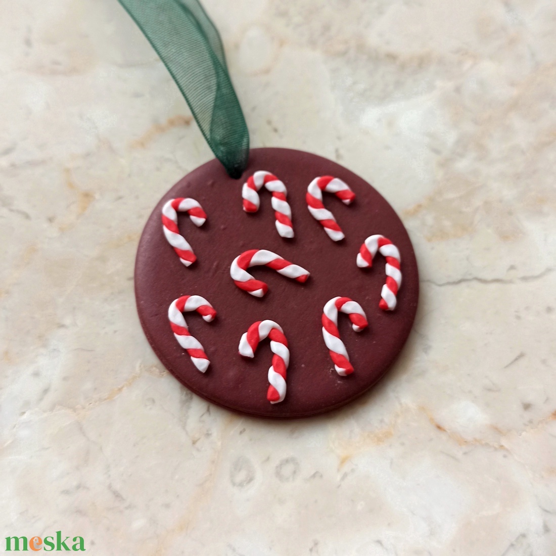 Gyurma karácsonyfadísz - candy cane - karácsony - karácsonyi lakásdekoráció - karácsonyfadíszek - Meska.hu