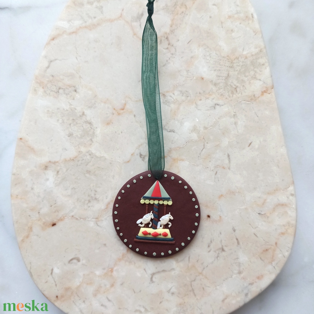 Gyurma karácsonyfadísz - körhinta - karácsony - karácsonyi lakásdekoráció - karácsonyfadíszek - Meska.hu