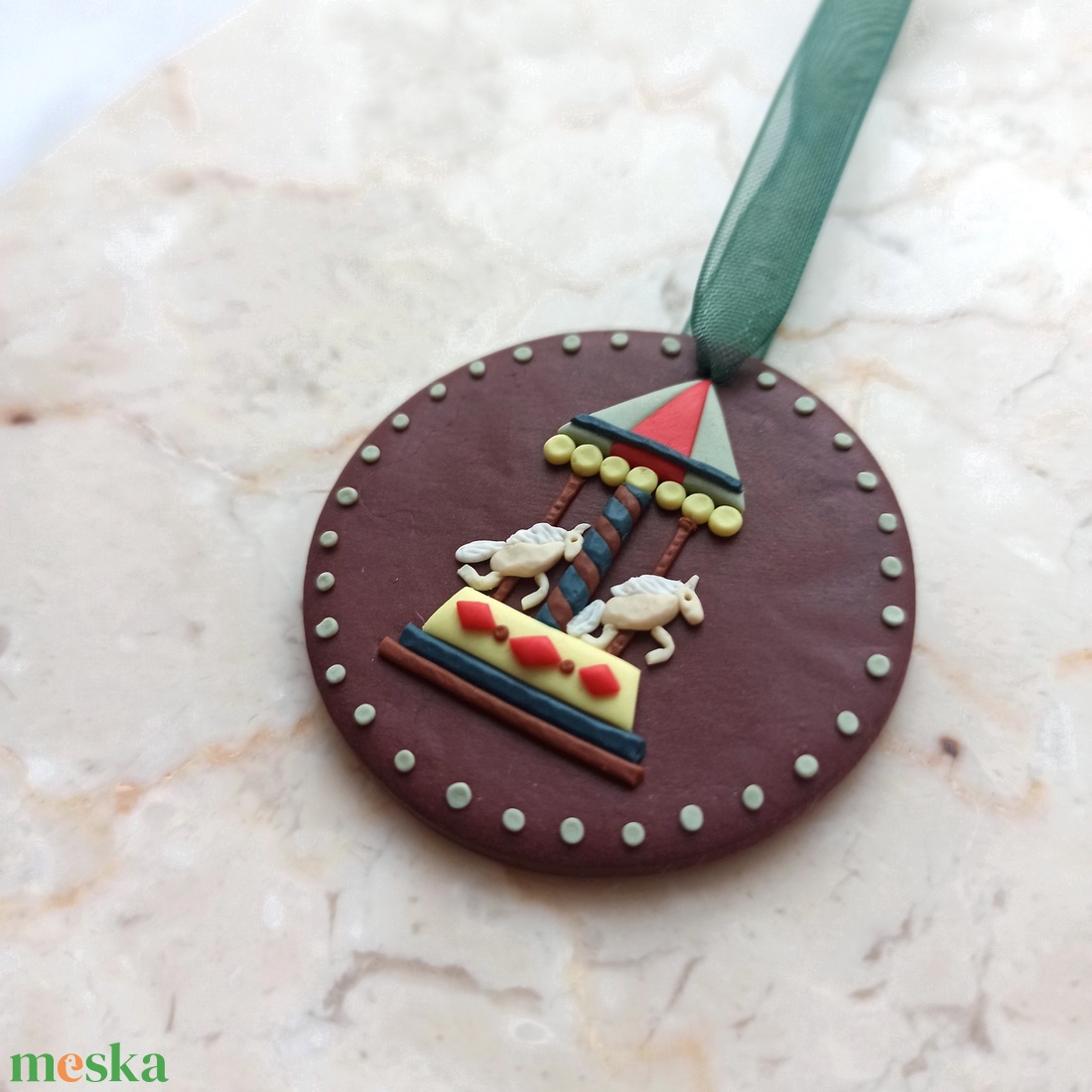 Gyurma karácsonyfadísz - körhinta - karácsony - karácsonyi lakásdekoráció - karácsonyfadíszek - Meska.hu