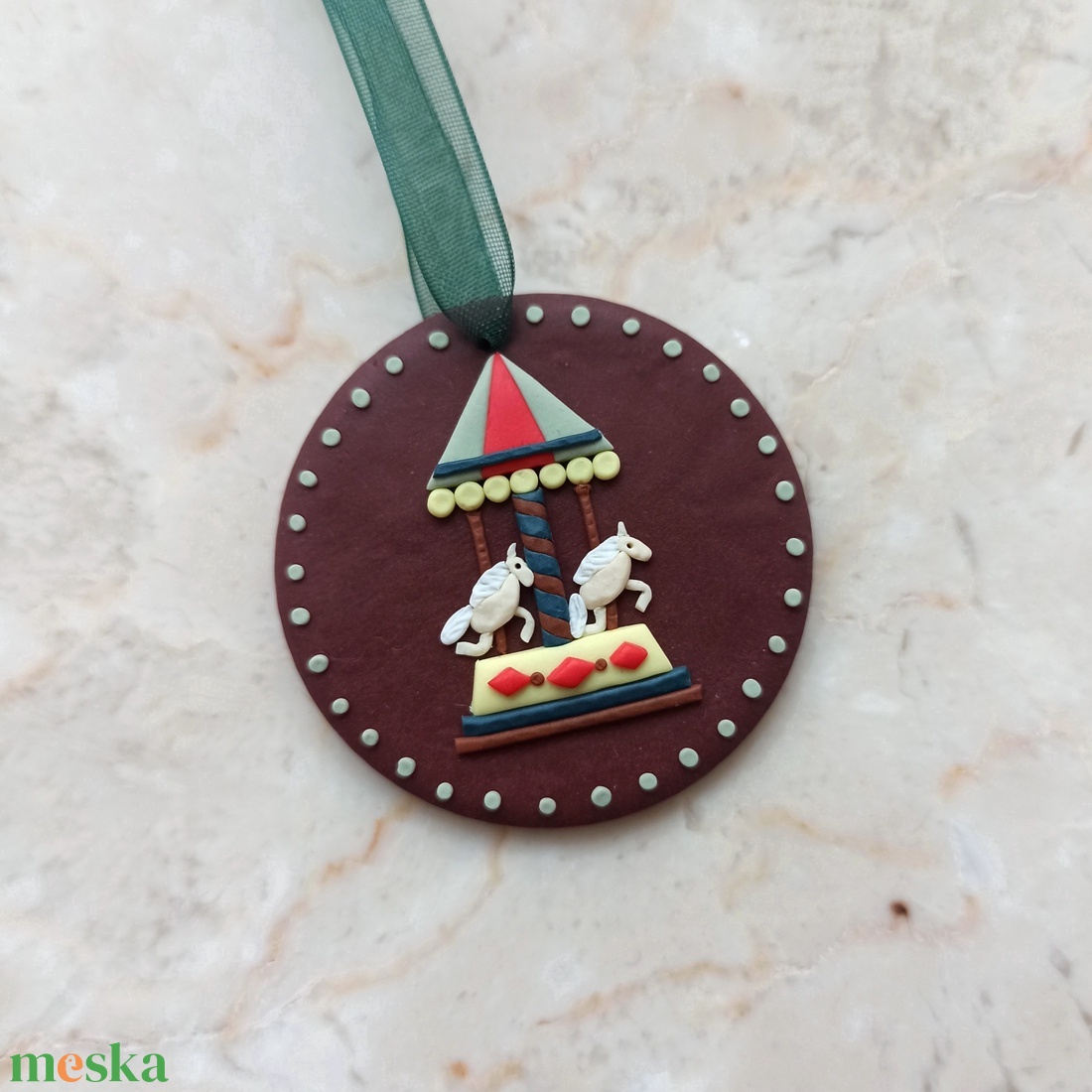 Gyurma karácsonyfadísz - körhinta - karácsony - karácsonyi lakásdekoráció - karácsonyfadíszek - Meska.hu