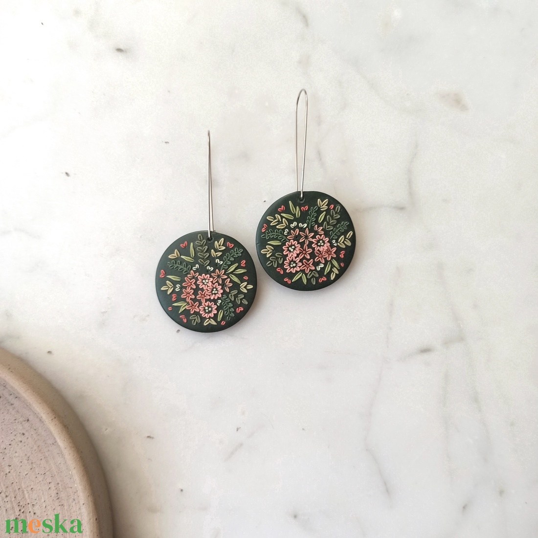 Virágos fülbevaló - ékszer - fülbevaló - lógó fülbevaló - Meska.hu