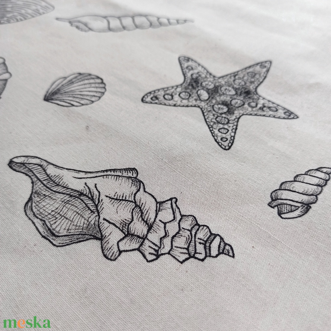 Festett vászontáska - tenger - táska & tok - bevásárlás & shopper táska - shopper, textiltáska, szatyor - Meska.hu