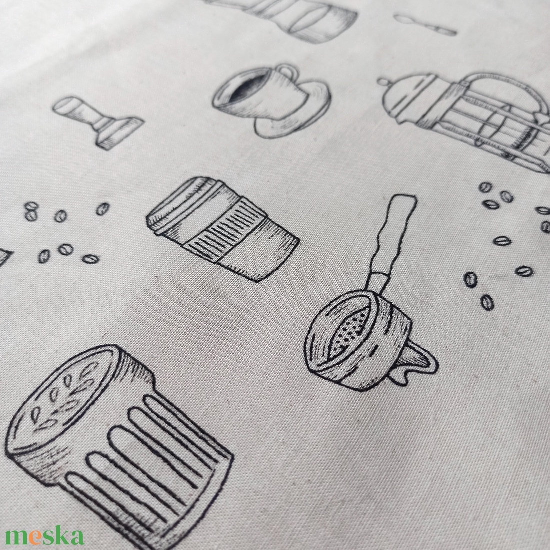 Festett vászontáska - kávé - táska & tok - bevásárlás & shopper táska - shopper, textiltáska, szatyor - Meska.hu