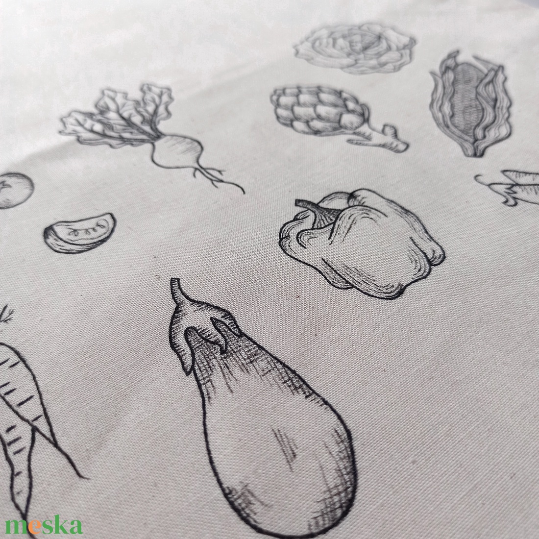 Festett vászontáska - zöldségek - táska & tok - bevásárlás & shopper táska - shopper, textiltáska, szatyor - Meska.hu