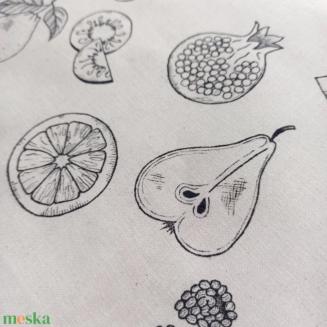 Festett vászontáska - gyümölcsök - táska & tok - bevásárlás & shopper táska - shopper, textiltáska, szatyor - Meska.hu