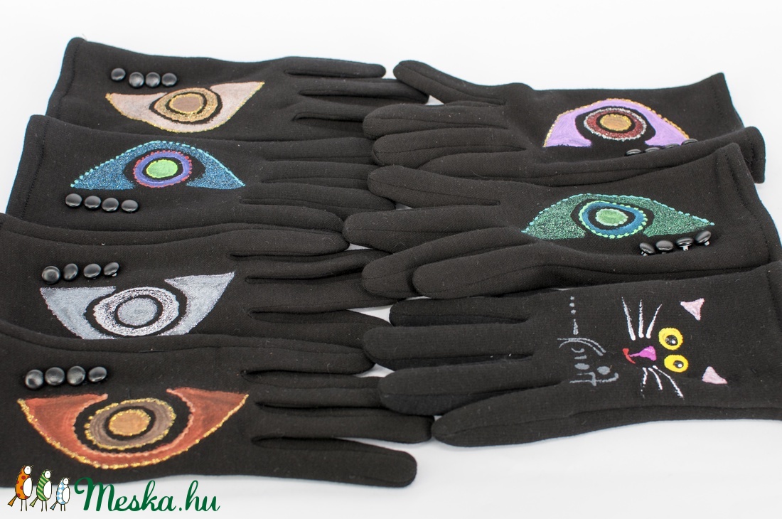Fiorella kesztyű / vicces cicás -  - Meska.hu