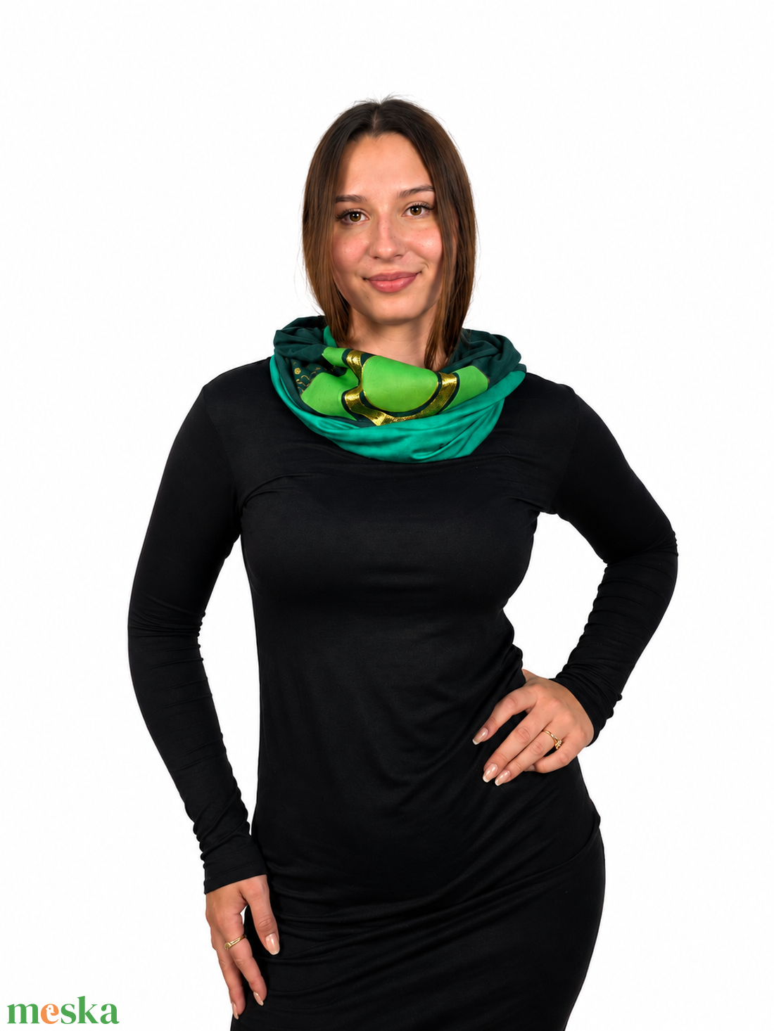 Fiorella Variella sötétzöld-arany glitter - ruha & divat - női ruha - ruha - Meska.hu