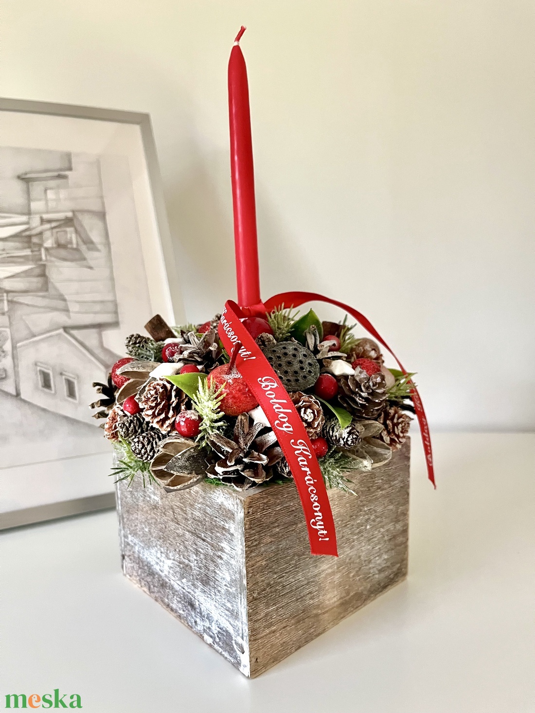 Adventi asztaldísz - otthon & életmód - dekoráció - asztal és polc dekoráció - asztaldísz - Meska.hu