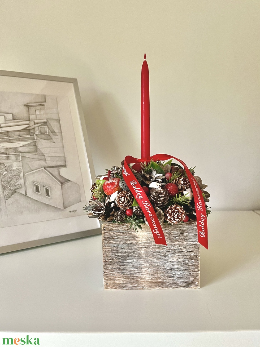 Adventi asztaldísz - otthon & életmód - dekoráció - asztal és polc dekoráció - asztaldísz - Meska.hu