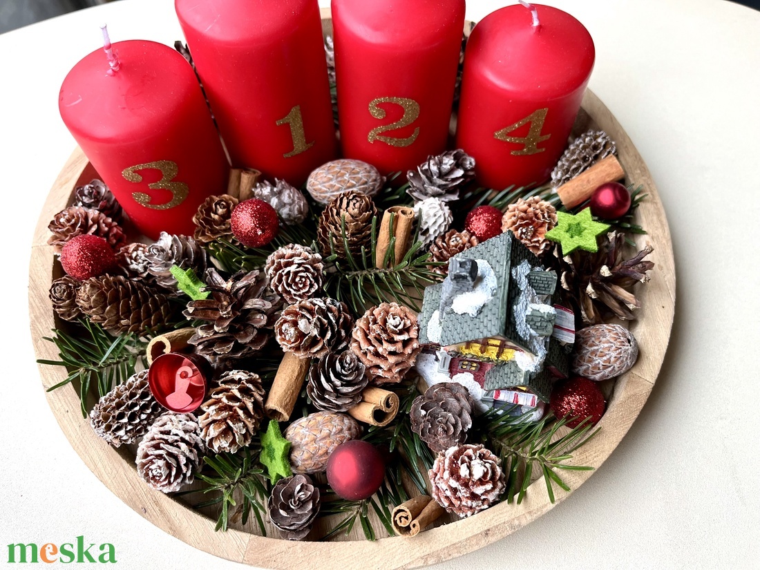  DIY Adventi tálca - otthon & életmód - dekoráció - asztal és polc dekoráció - asztaldísz - Meska.hu