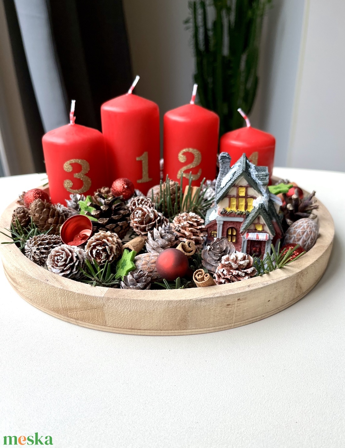 DIY Adventi tálca - otthon & életmód - dekoráció - asztal és polc dekoráció - asztaldísz - Meska.hu