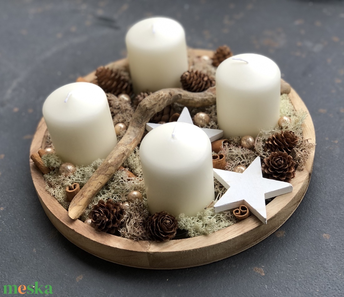 Adventi tálca - otthon & életmód - dekoráció - asztal és polc dekoráció - asztaldísz - Meska.hu