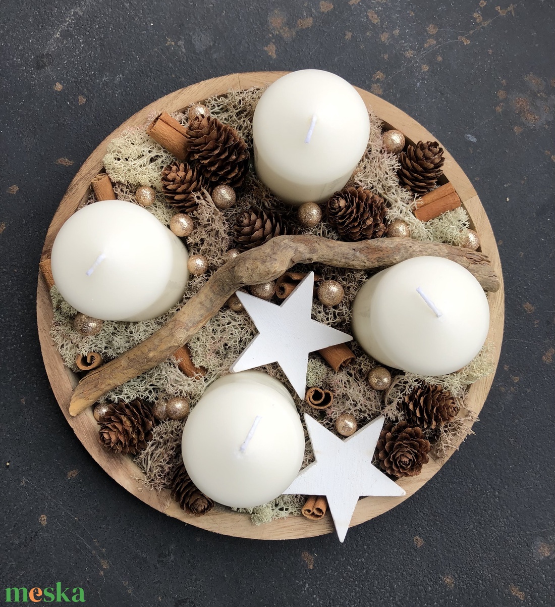 Adventi tálca - otthon & életmód - dekoráció - asztal és polc dekoráció - asztaldísz - Meska.hu