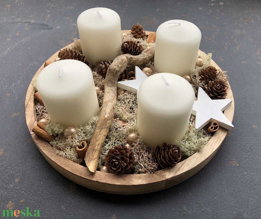Adventi tálca - otthon & életmód - dekoráció - asztal és polc dekoráció - asztaldísz - Meska.hu