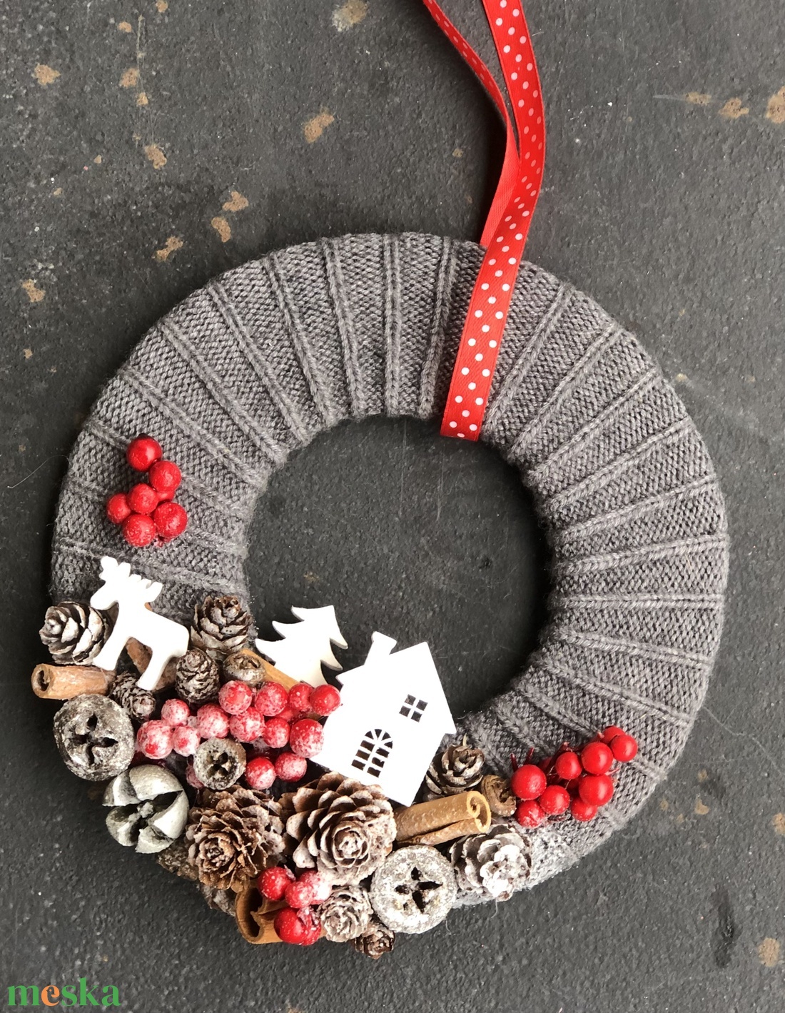 Kopogtató rénszarvassal - otthon & életmód - dekoráció - ajtó- és ablak dekoráció - ajtódísz & kopogtató - Meska.hu