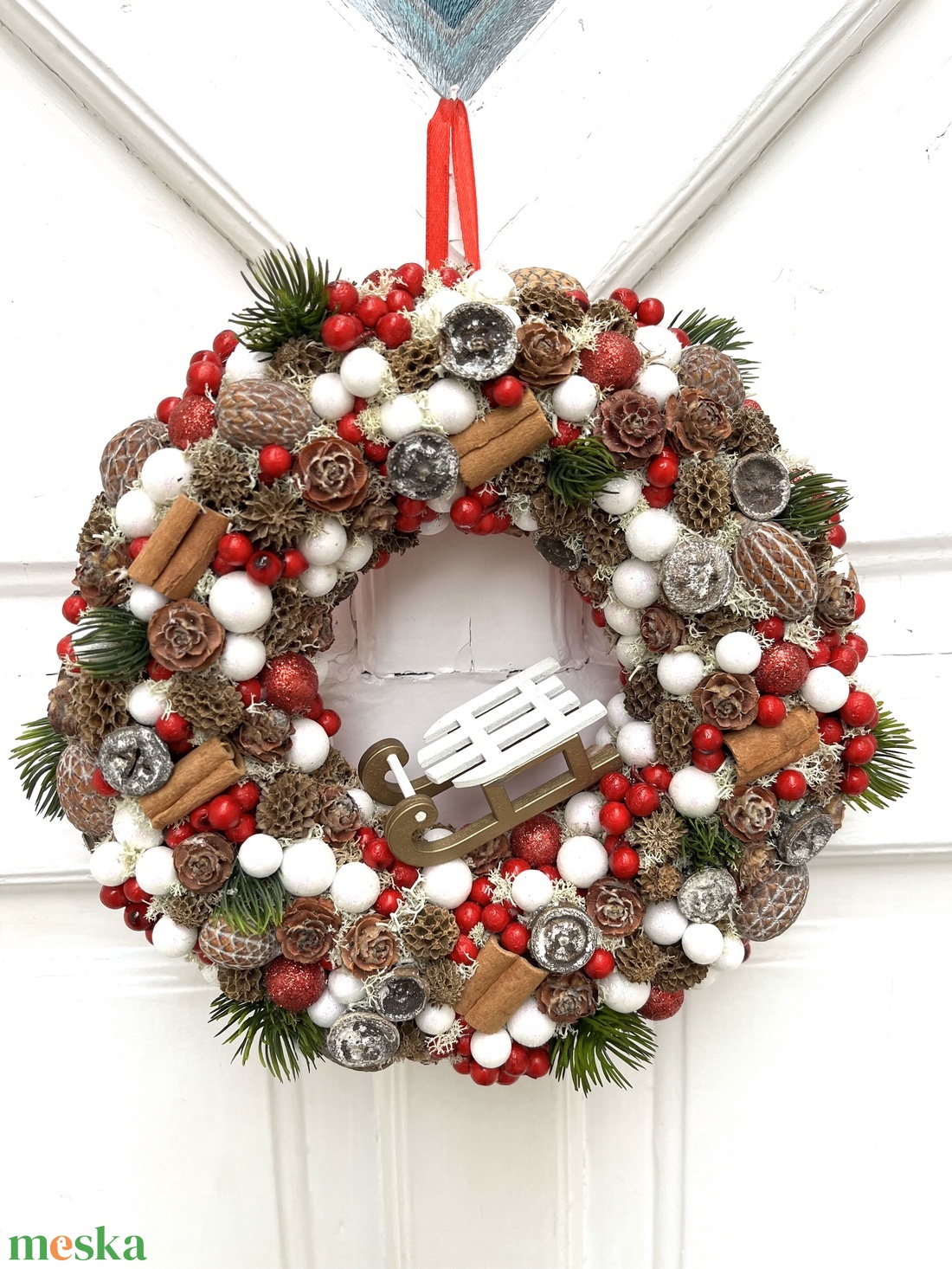 Karácsonyi kopogtató - otthon & életmód - dekoráció - ajtó- és ablak dekoráció - ajtódísz & kopogtató - Meska.hu