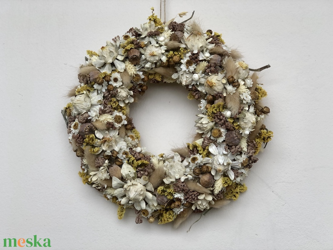 Fehér sáfrány kopogtató - otthon & életmód - dekoráció - ajtó- és ablak dekoráció - ajtódísz & kopogtató - Meska.hu