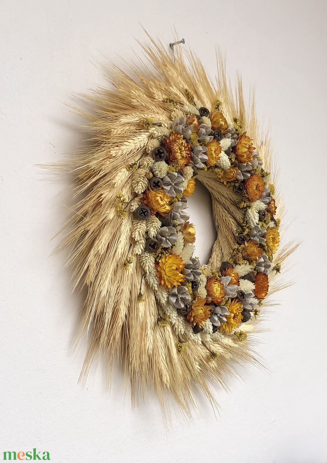 Sárguló kalászos kopogtató - otthon & életmód - dekoráció - ajtó- és ablak dekoráció - ajtódísz & kopogtató - Meska.hu