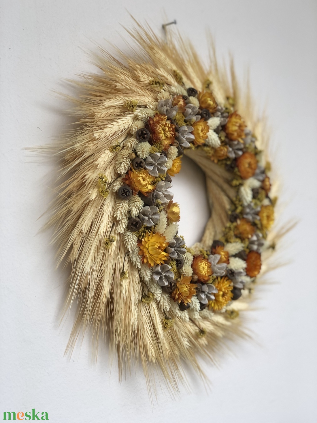 Sárguló kalászos kopogtató - otthon & életmód - dekoráció - ajtó- és ablak dekoráció - ajtódísz & kopogtató - Meska.hu