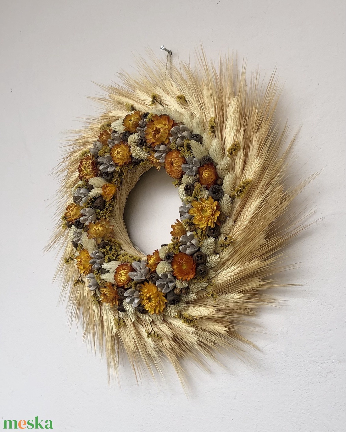 Sárguló kalászos kopogtató - otthon & életmód - dekoráció - ajtó- és ablak dekoráció - ajtódísz & kopogtató - Meska.hu