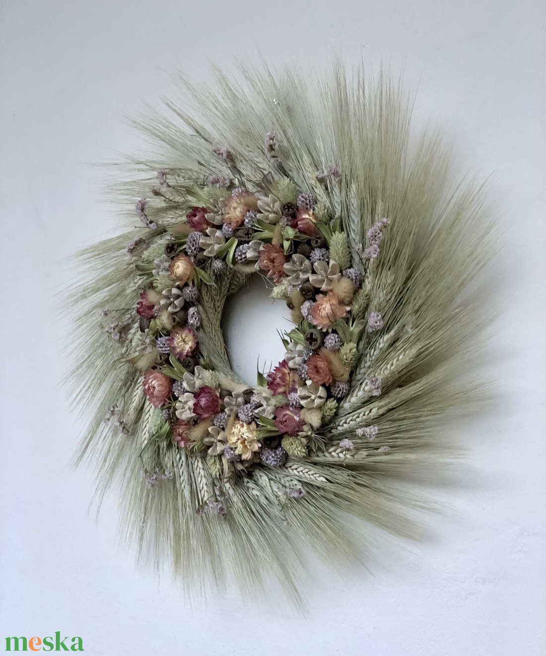 Színes kalászos kopogtató - otthon & életmód - dekoráció - ajtó- és ablak dekoráció - ajtódísz & kopogtató - Meska.hu