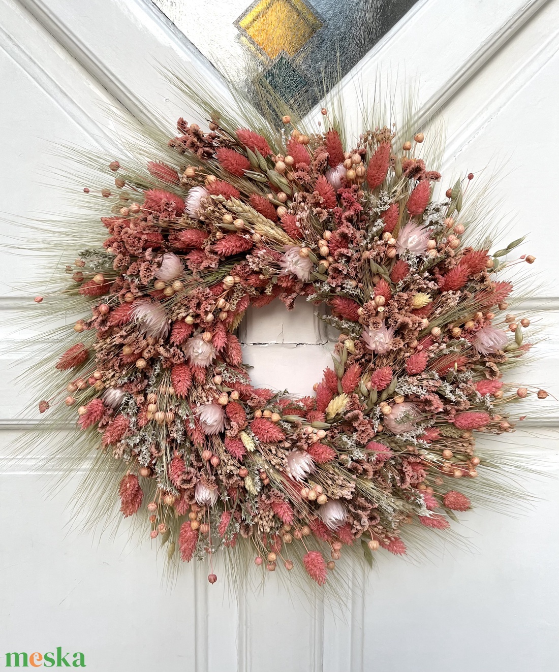 Vidám rózsaszín kopogtató - otthon & életmód - dekoráció - ajtó- és ablak dekoráció - ajtódísz & kopogtató - Meska.hu