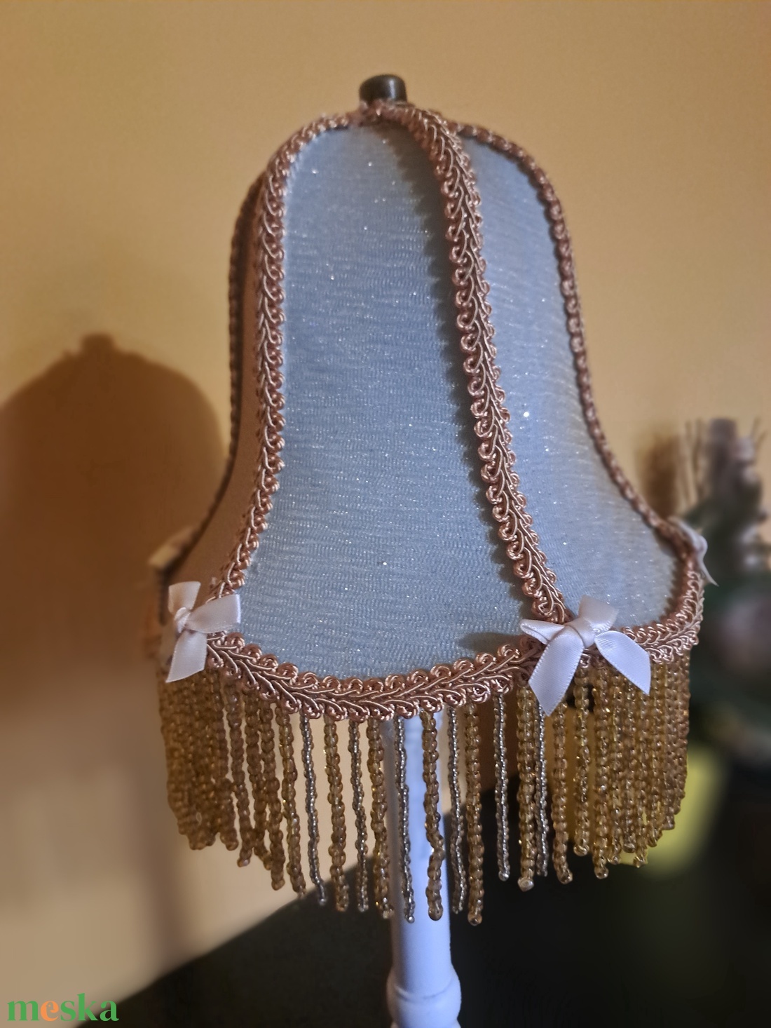 Kék/arany vintage asztali lámpa - otthon & életmód - lámpa - hangulatlámpa - Meska.hu