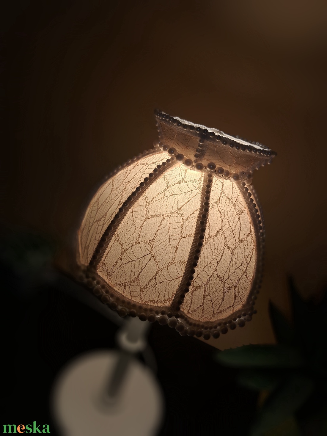 Gyöngyös vintage asztali lámpa - otthon & életmód - lámpa - hangulatlámpa - Meska.hu