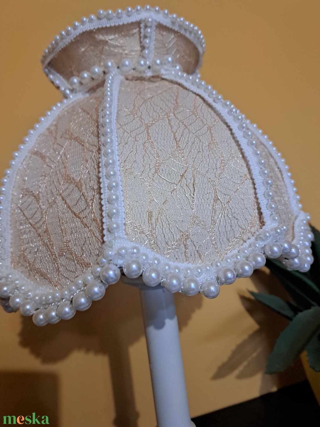 Gyöngyös vintage asztali lámpa - otthon & életmód - lámpa - hangulatlámpa - Meska.hu