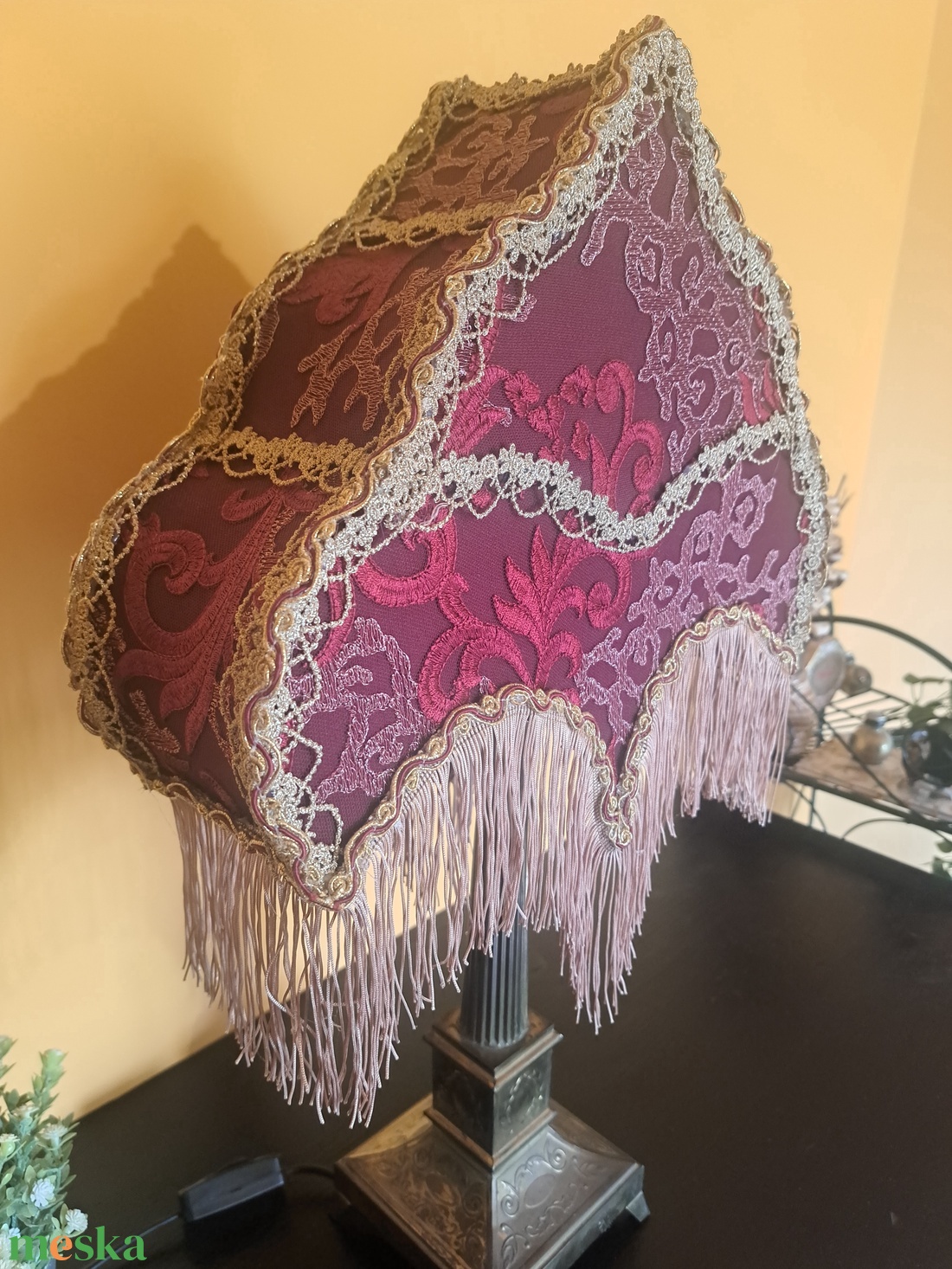 Vintage asztali lámpa bronz talppal - otthon & életmód - lámpa - hangulatlámpa - Meska.hu