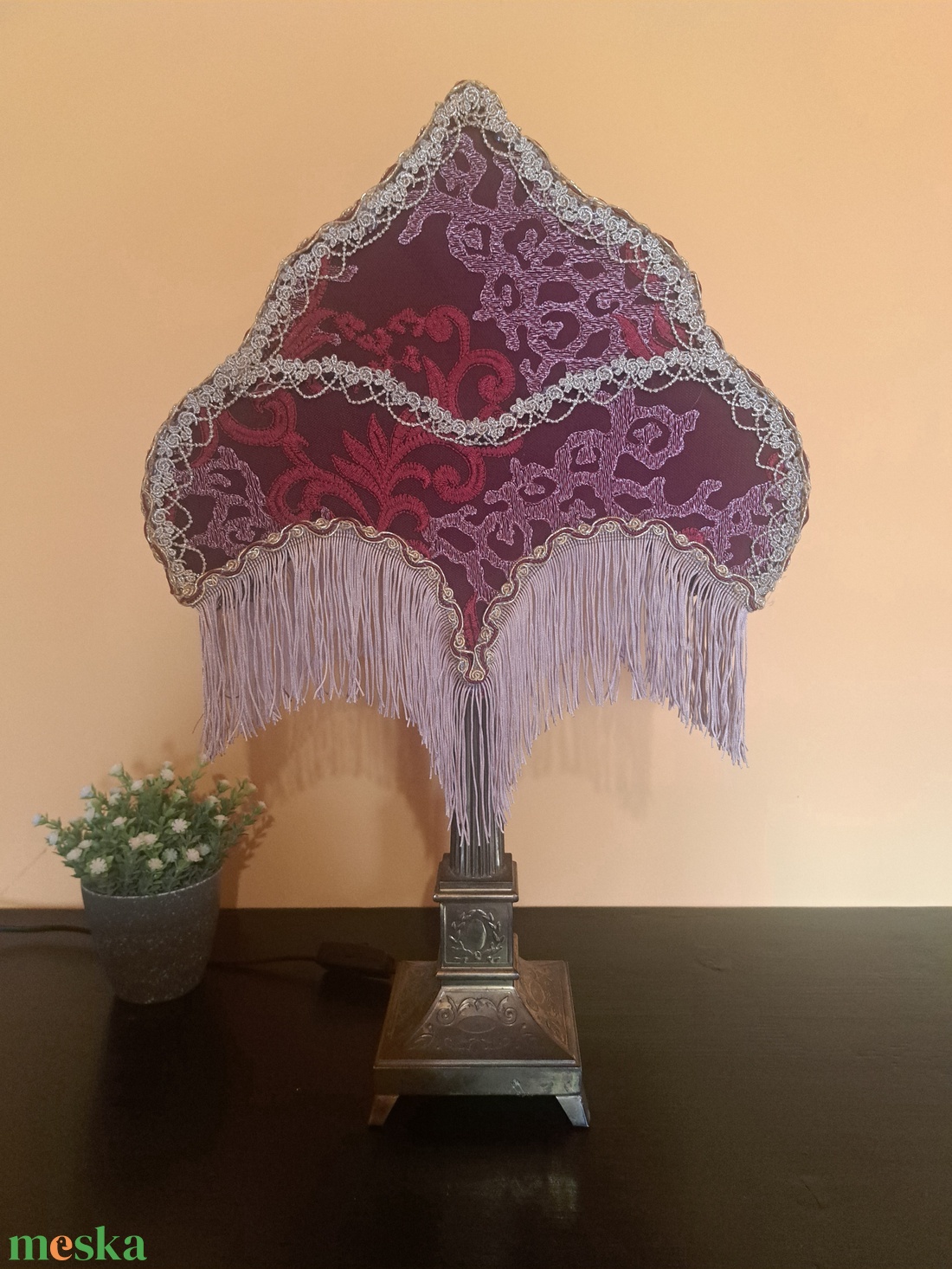 Vintage asztali lámpa bronz talppal - otthon & életmód - lámpa - hangulatlámpa - Meska.hu